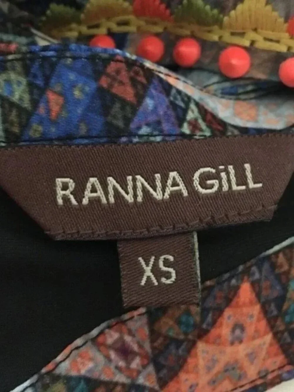 Anthropologie Ranna Gill Condesa Maxi Dress XS Vibrant Bohemian Print - Picture 6 of 7